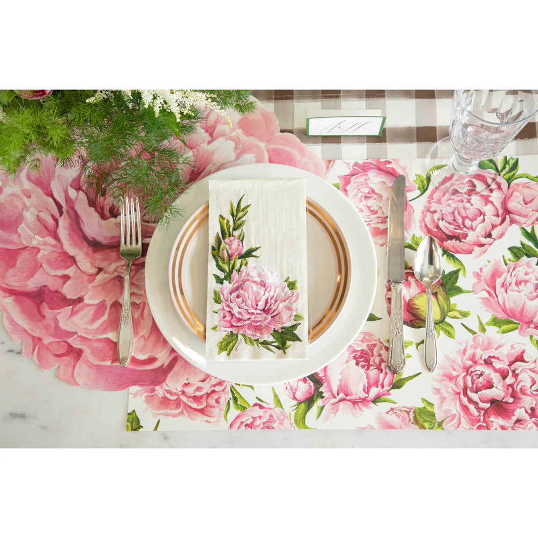 Hester and Cook Peony Guest Napkins