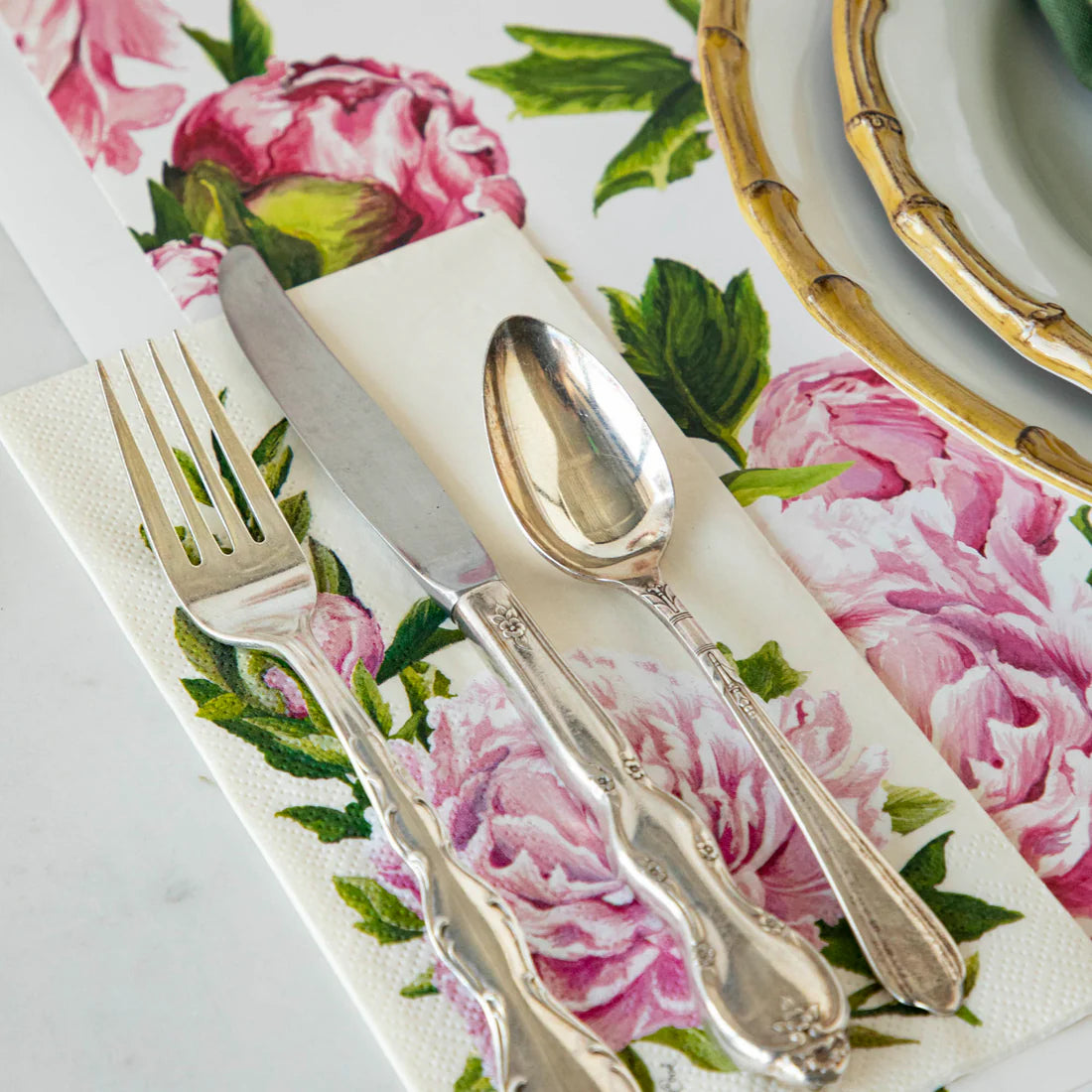 Hester and Cook Peony Guest Napkins