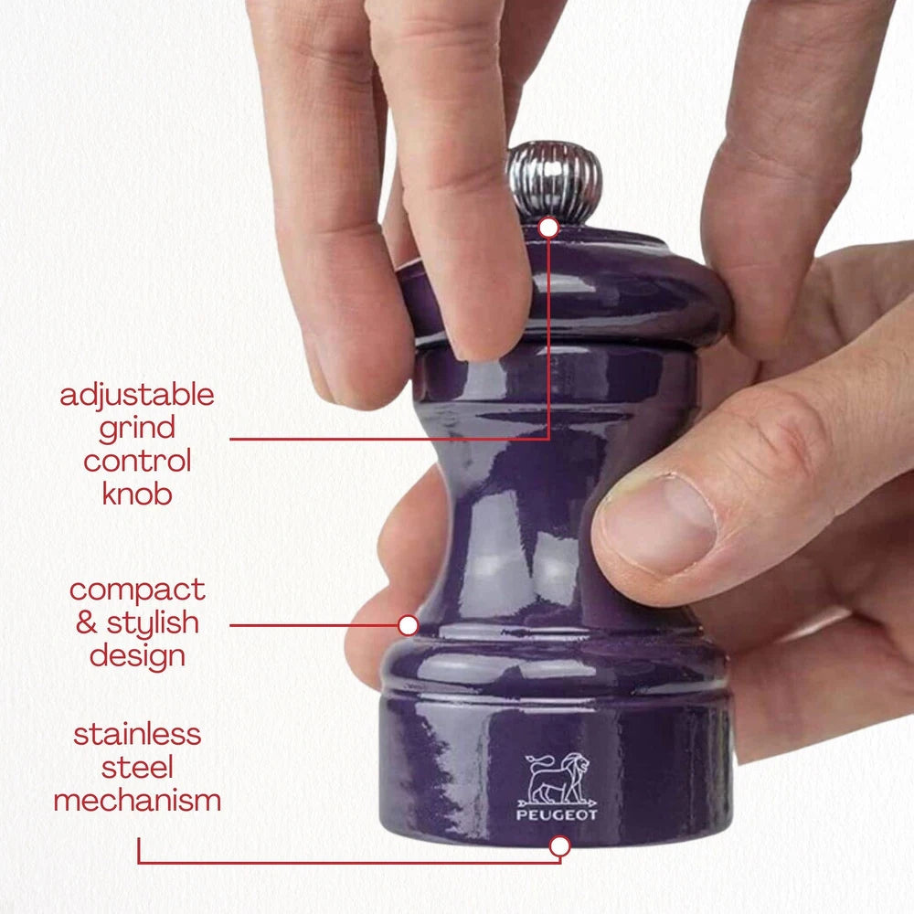 Peugeot Bistro Salt Mill Aubergine Gloss Painted Wood - 4″