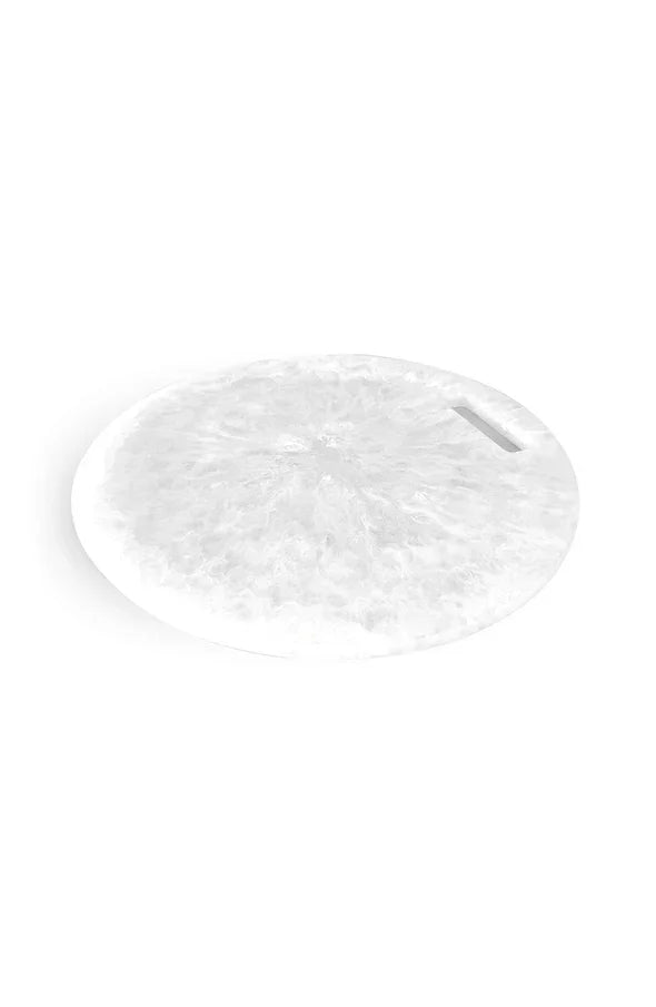 Nashi Classical Round Chopping Board Large - White Swirl - Marcel’s Culinary Experience