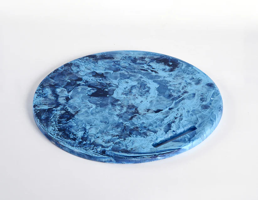 Nashi Home Round Chopping Board - Denim Swirl