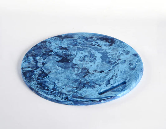 Nashi Home Round Chopping Board - Denim Swirl