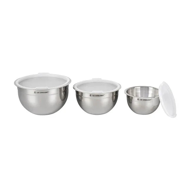 Le Creuset Stainless Steel Mixing Bowls with Lids, Set of 3 - Marcel’s Culinary Experience