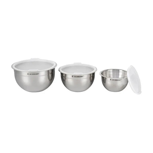 Le Creuset Stainless Steel Mixing Bowls with Lids, Set of 3 - Marcel’s Culinary Experience