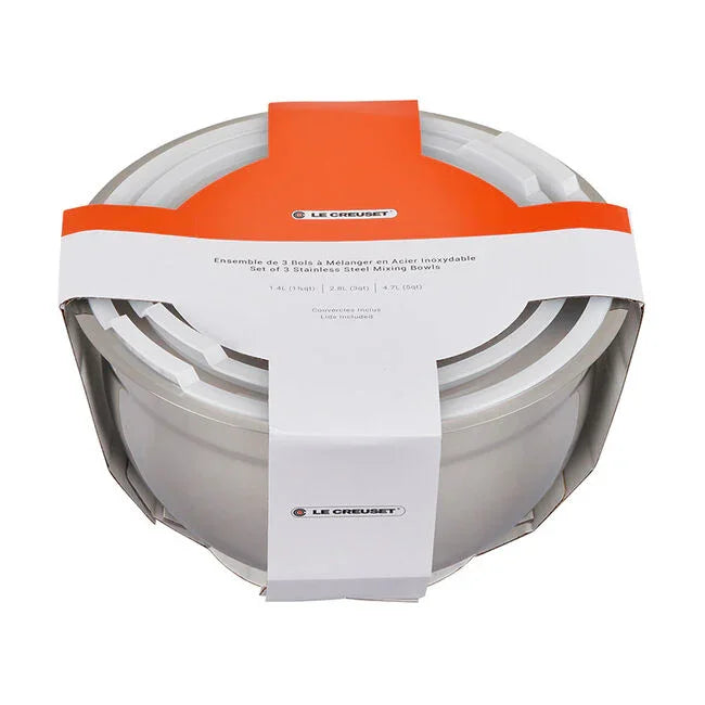 Le Creuset Stainless Steel Mixing Bowls with Lids, Set of 3 - Marcel’s Culinary Experience