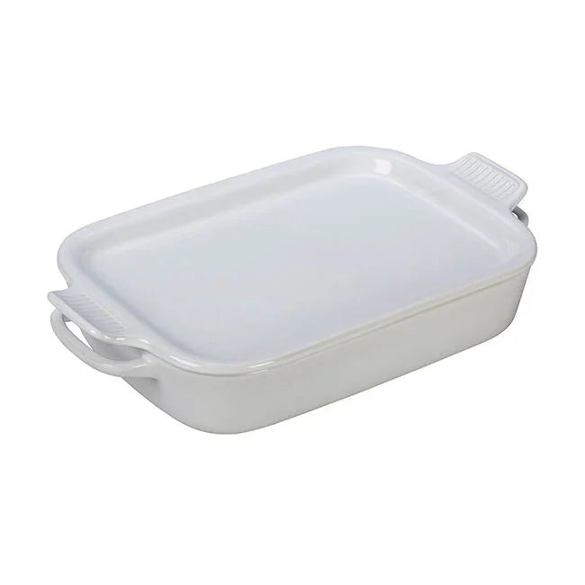 Le Creuset Rectangular Dish with Platter Lid White - Marcel’s Culinary Experience