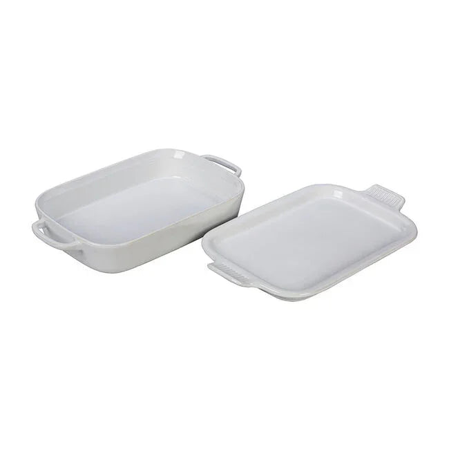 Le Creuset Rectangular Dish with Platter Lid White - Marcel’s Culinary Experience