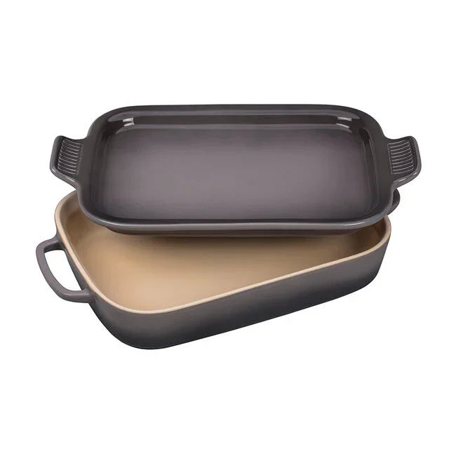 Le Creuset Rectangular Dish with Platter Lid Oyster - Marcel’s Culinary Experience