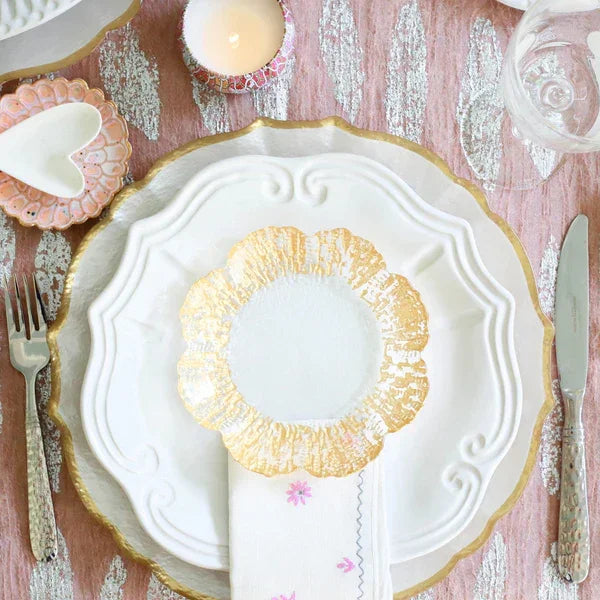 Rufolo Glass Canape Plate - Gold - Marcel’s Culinary Experience