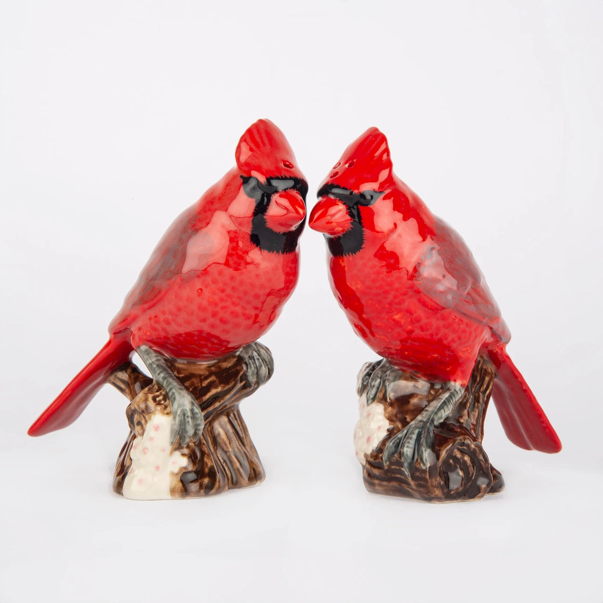 Quail Ceramics Red Cardinal Salt & Pepper Shakers