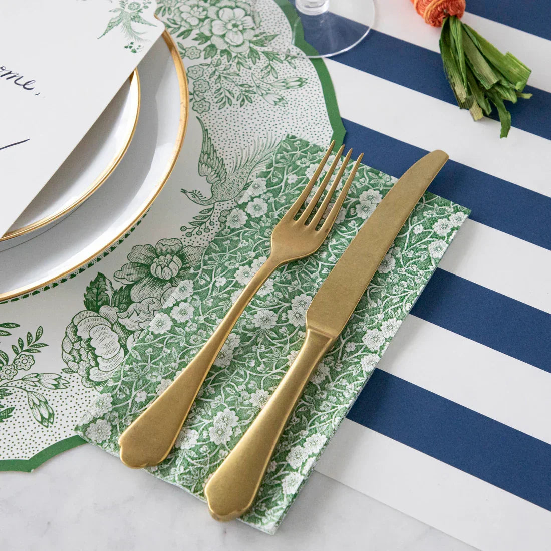 Hester & Cook Green Calico Guest Napkins - Marcel’s Culinary Experience
