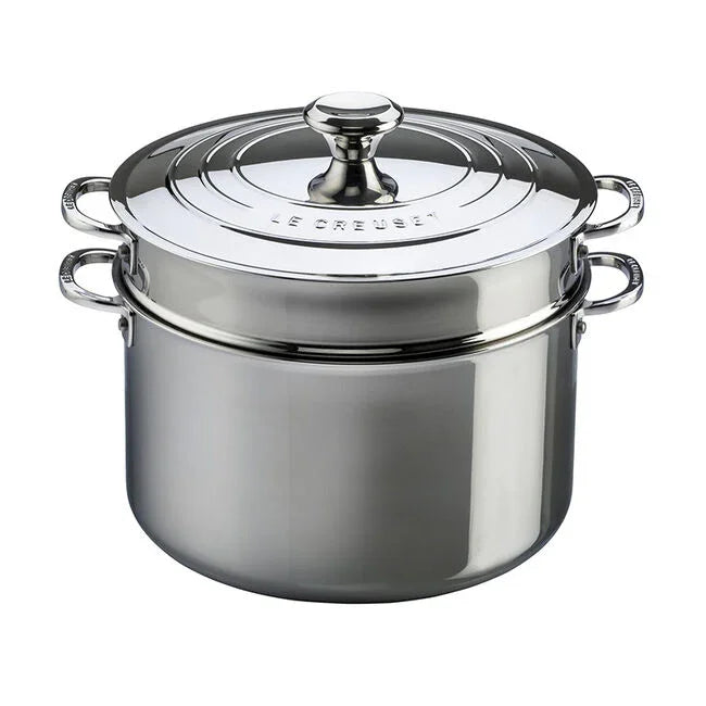 Le Creuset Signature Stainless Steel Stockpot with Colander Insert 9 qt - Marcel’s Culinary Experience