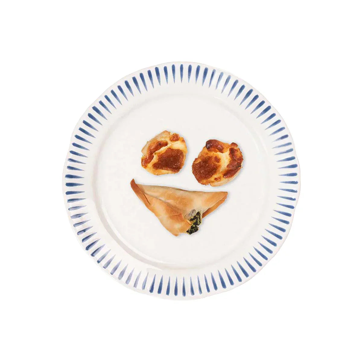 Juliska Sitio Stripe Side/Cocktail Plate Delft Blue