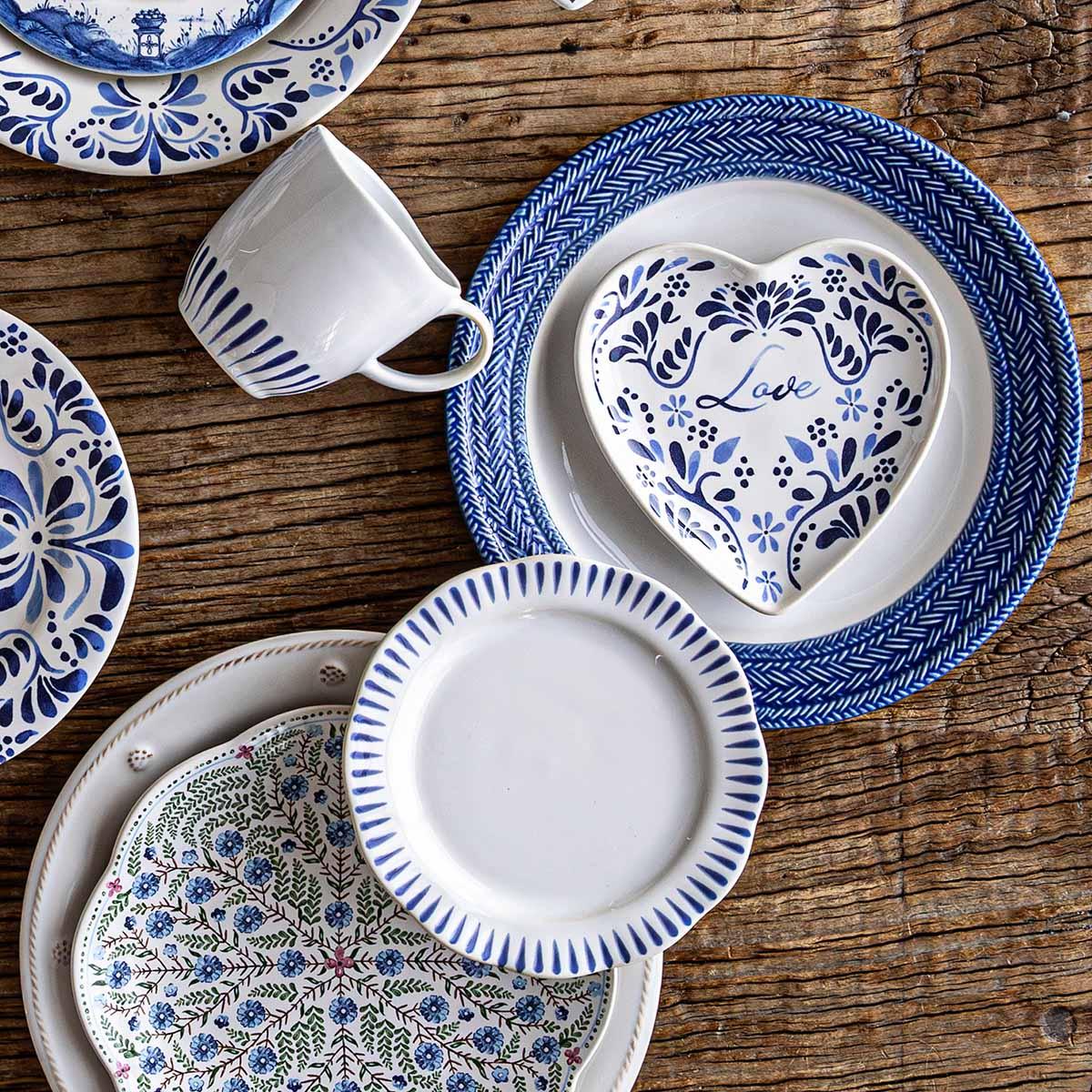 Juliska Sitio Stripe Side/Cocktail Plate Delft Blue