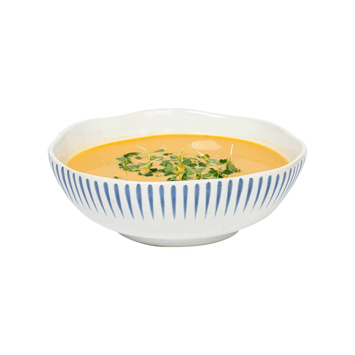 Juliska Sitio Stripe Coupe Bowl, Delft Blue