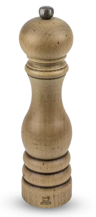 Peugeot Paris Antique Pepper Mill, Beechwood Antique Finish 9" - Marcel’s Culinary Experience
