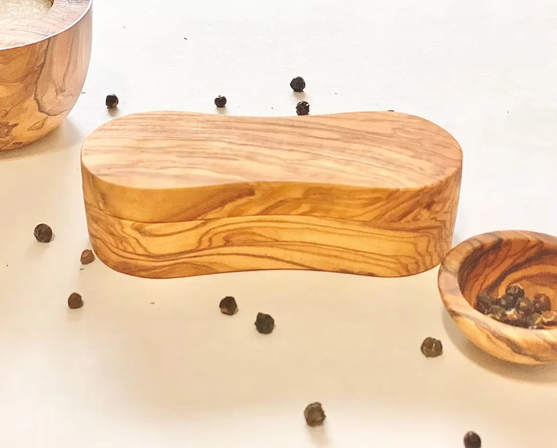 Natural Olivewood Salt & Pepper Holder - Marcel’s Culinary Experience