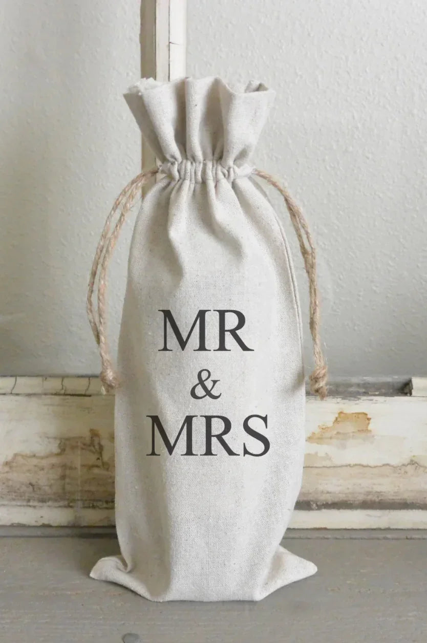 Mr. & Mrs. Wine Bag - White - Marcel’s Culinary Experience