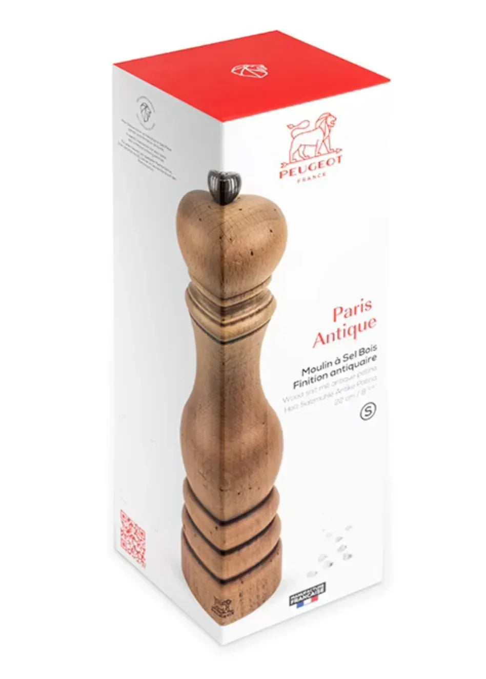 Peugeot Paris Antique Pepper Mill, Beechwood Antique Finish 9" - Marcel’s Culinary Experience