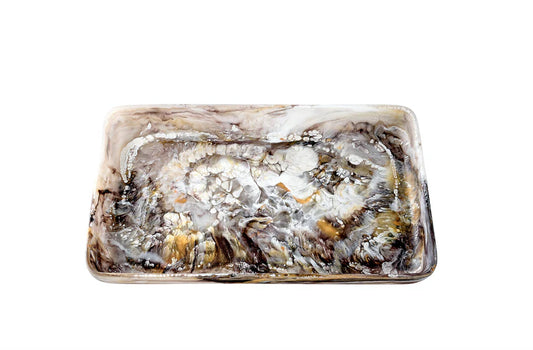 Nashi Home Rectangular Tray Small - Mocha Swirl