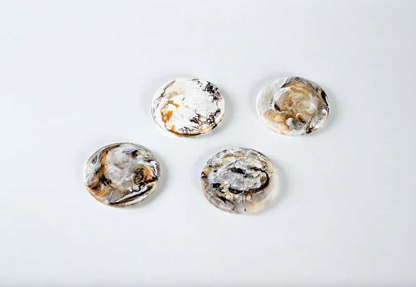Nashi Home Coasters, set of 4 - Mocha Swirl