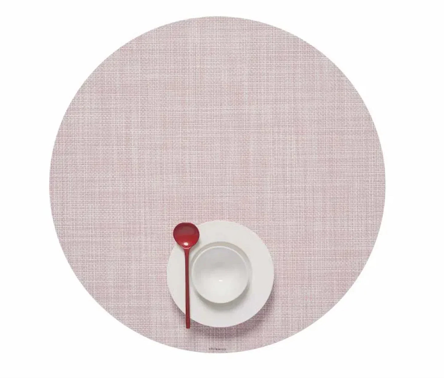 Chilewich Mini Basketweave Round Placemat Blush - Marcel’s Culinary Experience