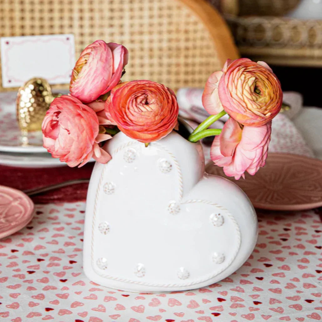 Juliska Berry & Thread 6" Heart Vase - Whitewash - Marcel’s Culinary Experience