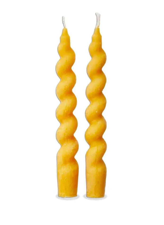 Beeswax Twist 7" Taper S/2 - Marcel’s Culinary Experience