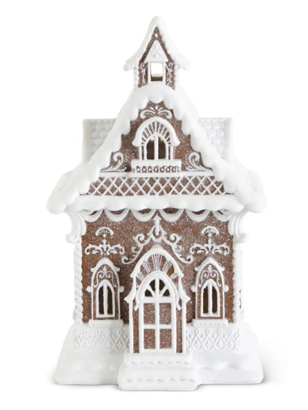 Resin Glittered LED Gingerbread 13.75" Brown - Marcel’s Culinary Experience