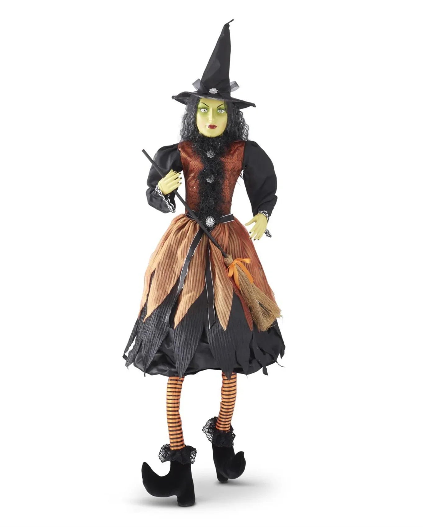 Sitting Tabitha Witch w/Hat & Orange Dress 56" - Marcel’s Culinary Experience