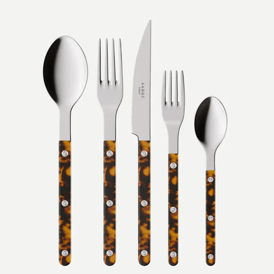 Sabre Bistrot Tortoise, Faux Tortoise 5 pieces cutlery set - Marcel’s Culinary Experience