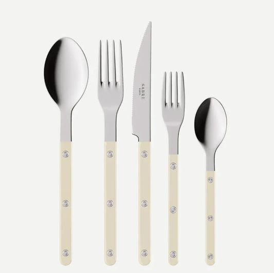 Sabre Bistrot Solid, Ivory 5 pieces cutlery set - Marcel’s Culinary Experience