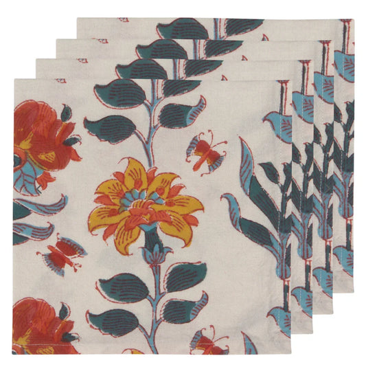 Marigold Block Print Napkins Set of 4 - Marcel’s Culinary Experience
