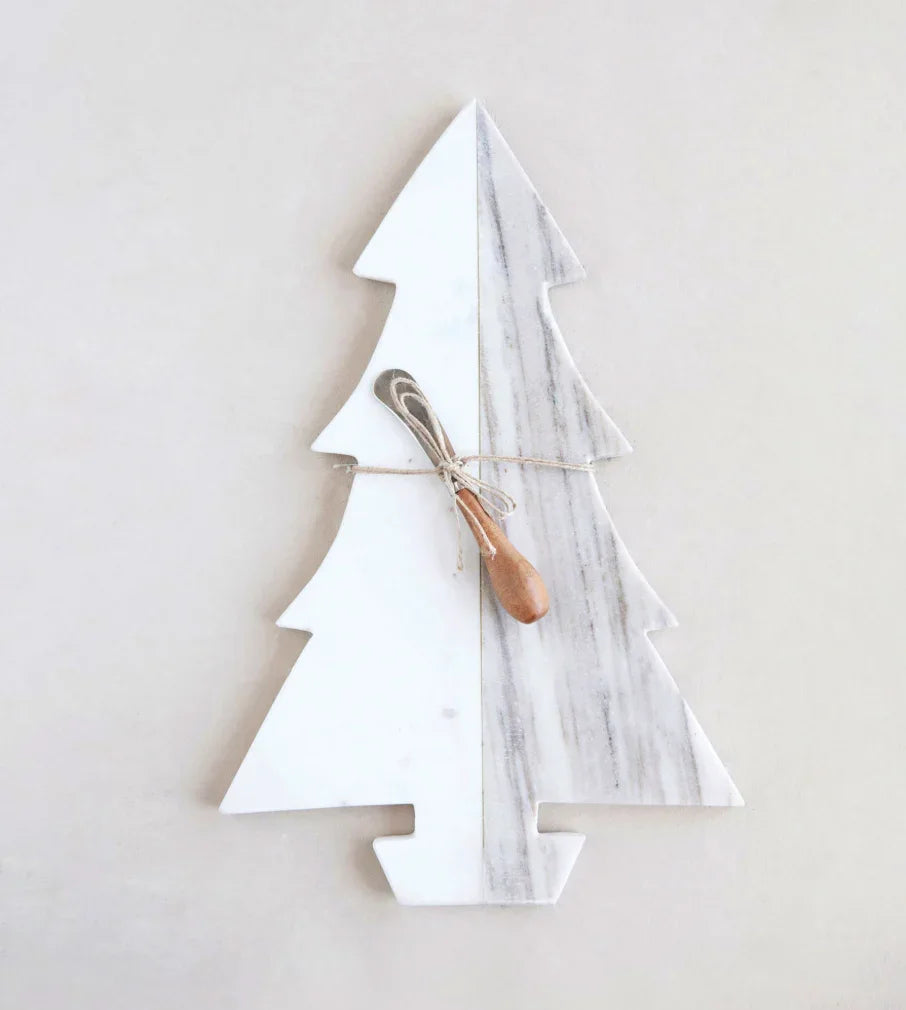 Marble Tree Cheese/Cutting Board with Canape Knife - Marcel’s Culinary Experience