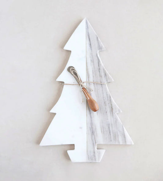 Marble Tree Cheese/Cutting Board with Canape Knife - Marcel’s Culinary Experience