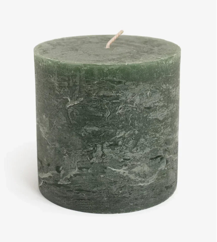 Simon Pearce Rasteli Hunter Green Pillar Candle 3.5x3.5 - Marcel’s Culinary Experience