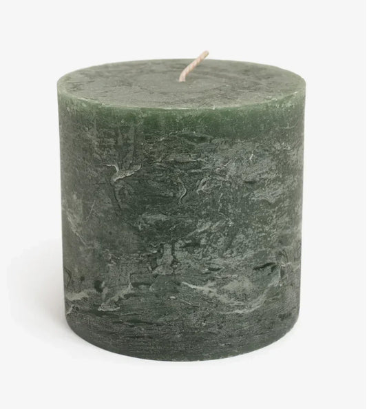 Simon Pearce Rasteli Hunter Green Pillar Candle 3.5x3.5 - Marcel’s Culinary Experience