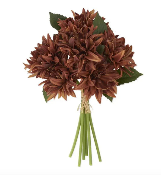 Light Brown Real Touch Mum Bundle (6 Stems) - 12" - Marcel’s Culinary Experience