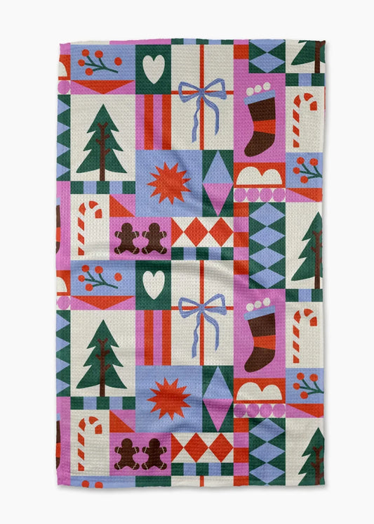 Geometry Festive Christmas Quilt Tea Towel - Marcel’s Culinary Experience