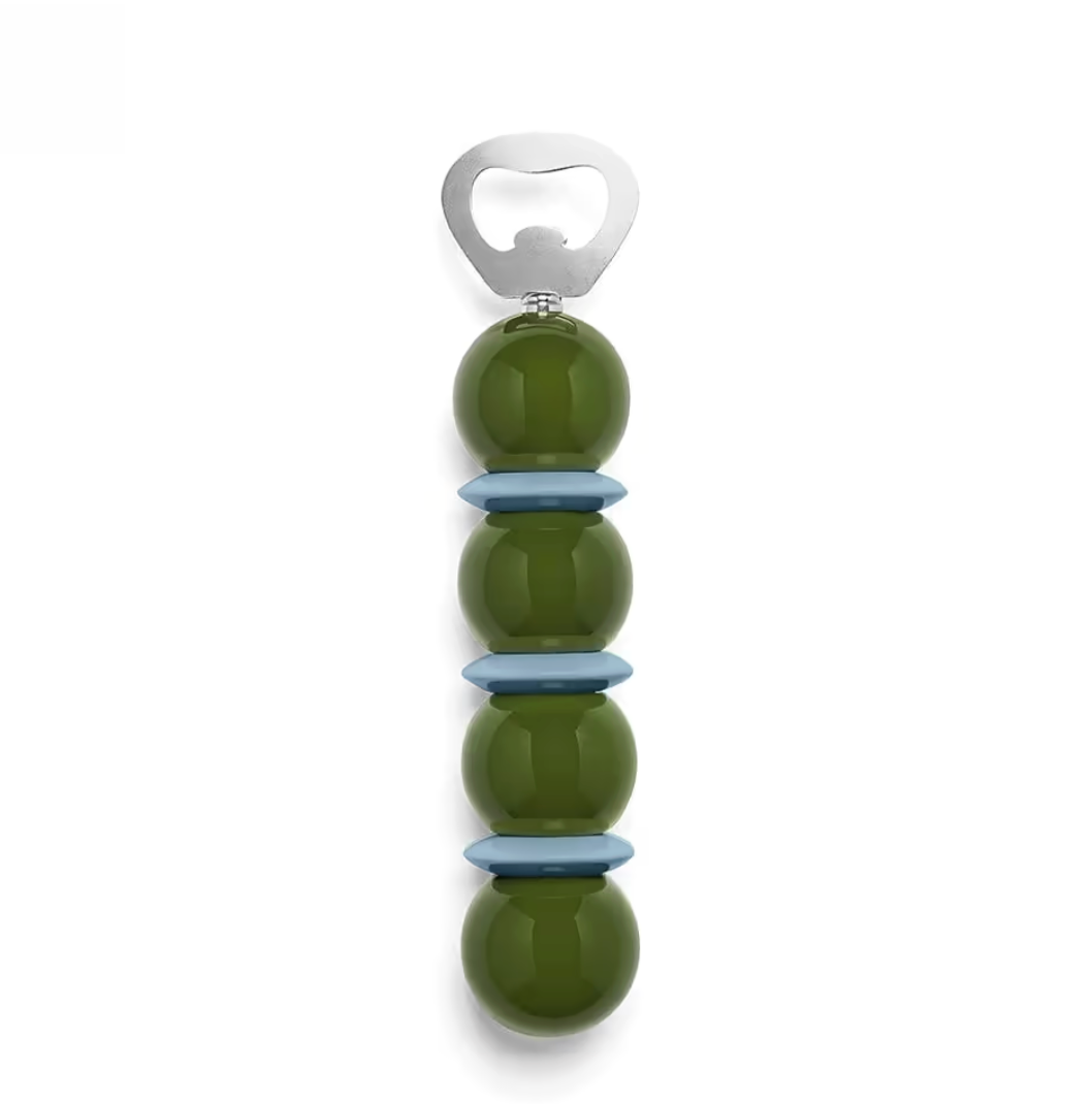 Khaki Green & Pale Denim Bobbin Bottle Opener