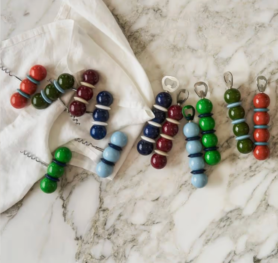 Khaki Green & Pale Denim Bobbin Bottle Opener