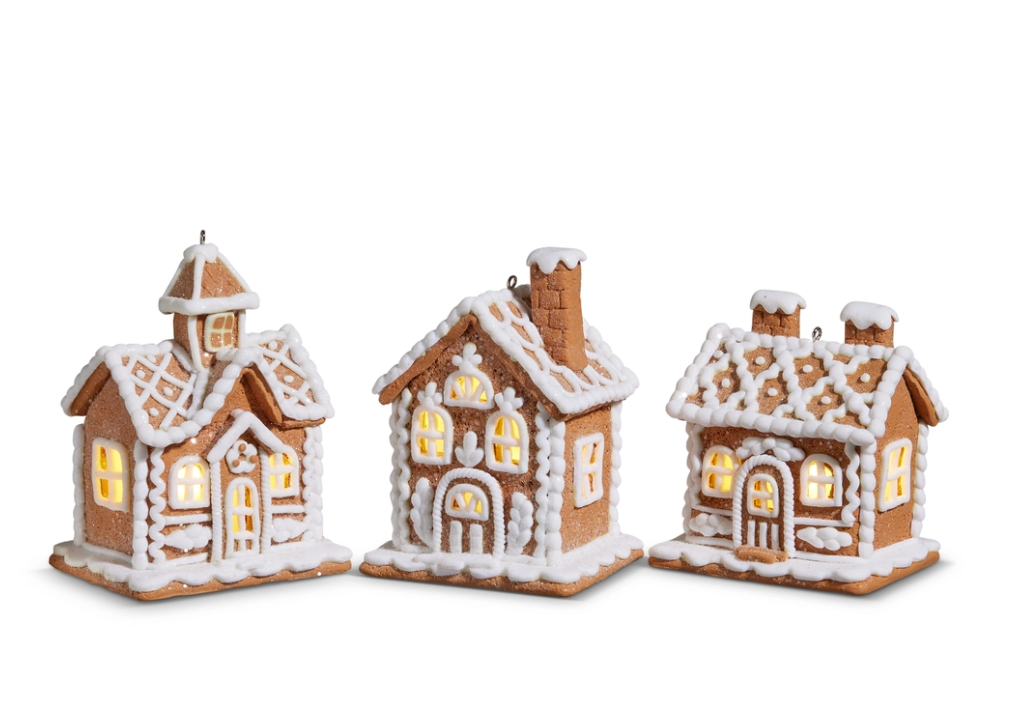 4.25" Lighted Gingerbread House Ornament