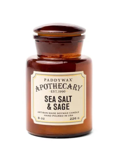 Paddywax 8oz Apothecary Candle - Sea Salt & Sage - Marcel’s Culinary Experience