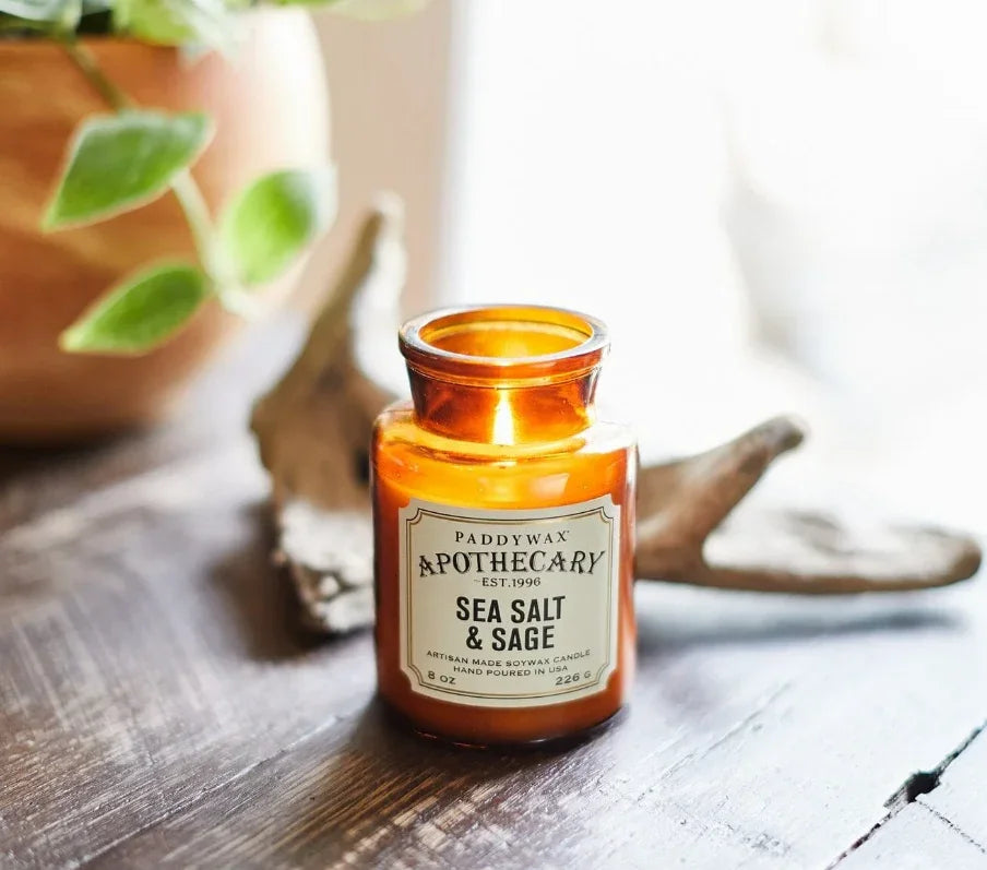 Paddywax 8oz Apothecary Candle - Sea Salt & Sage - Marcel’s Culinary Experience