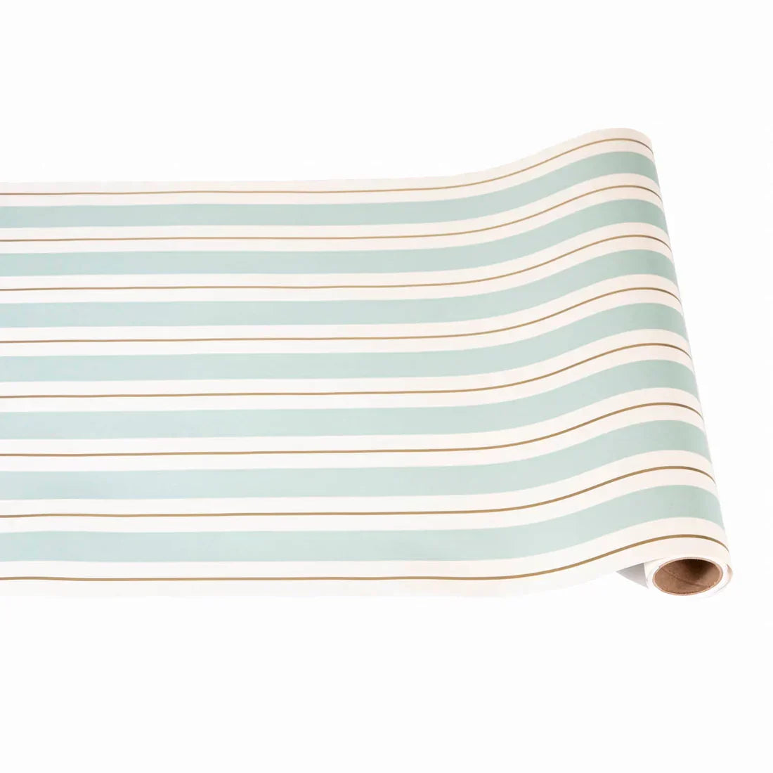 Hester & Cook Seafoam & Gold Awning Stripe Runner - Marcel’s Culinary Experience
