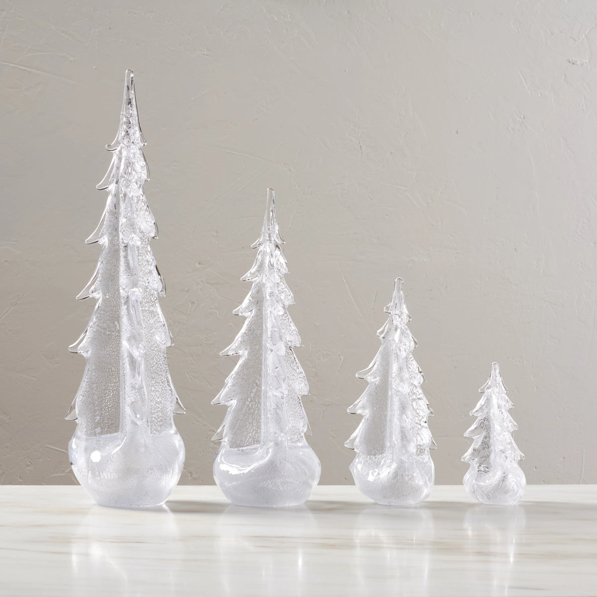 Simon Pearce Silver Leaf Glass Evergreen, 18 in.