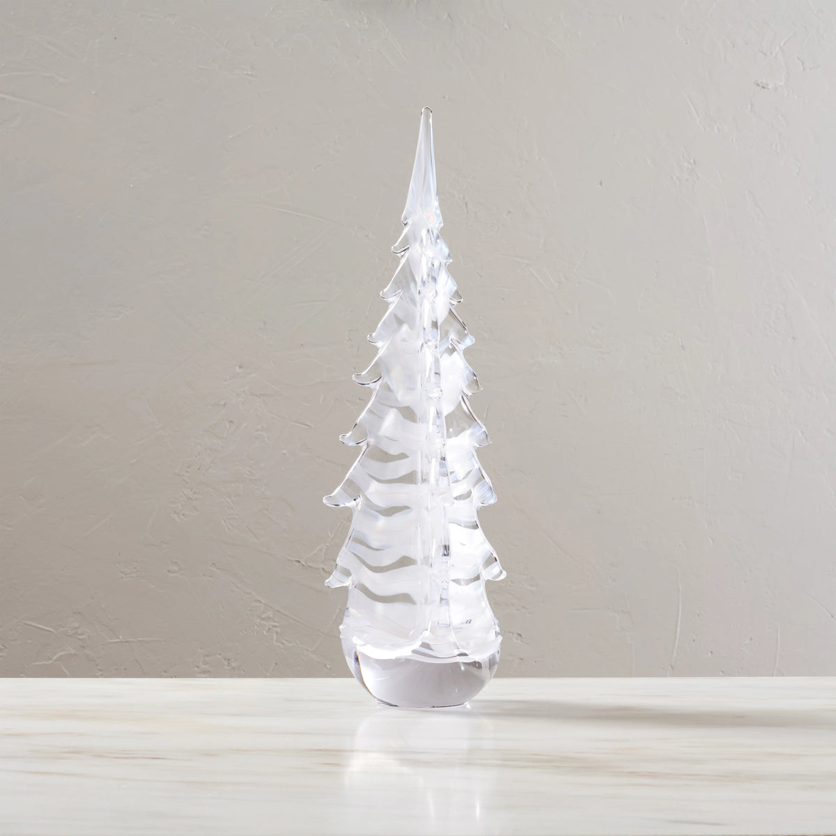 Simon Pearce Snowdrift Glass Evergreen, 18 in.
