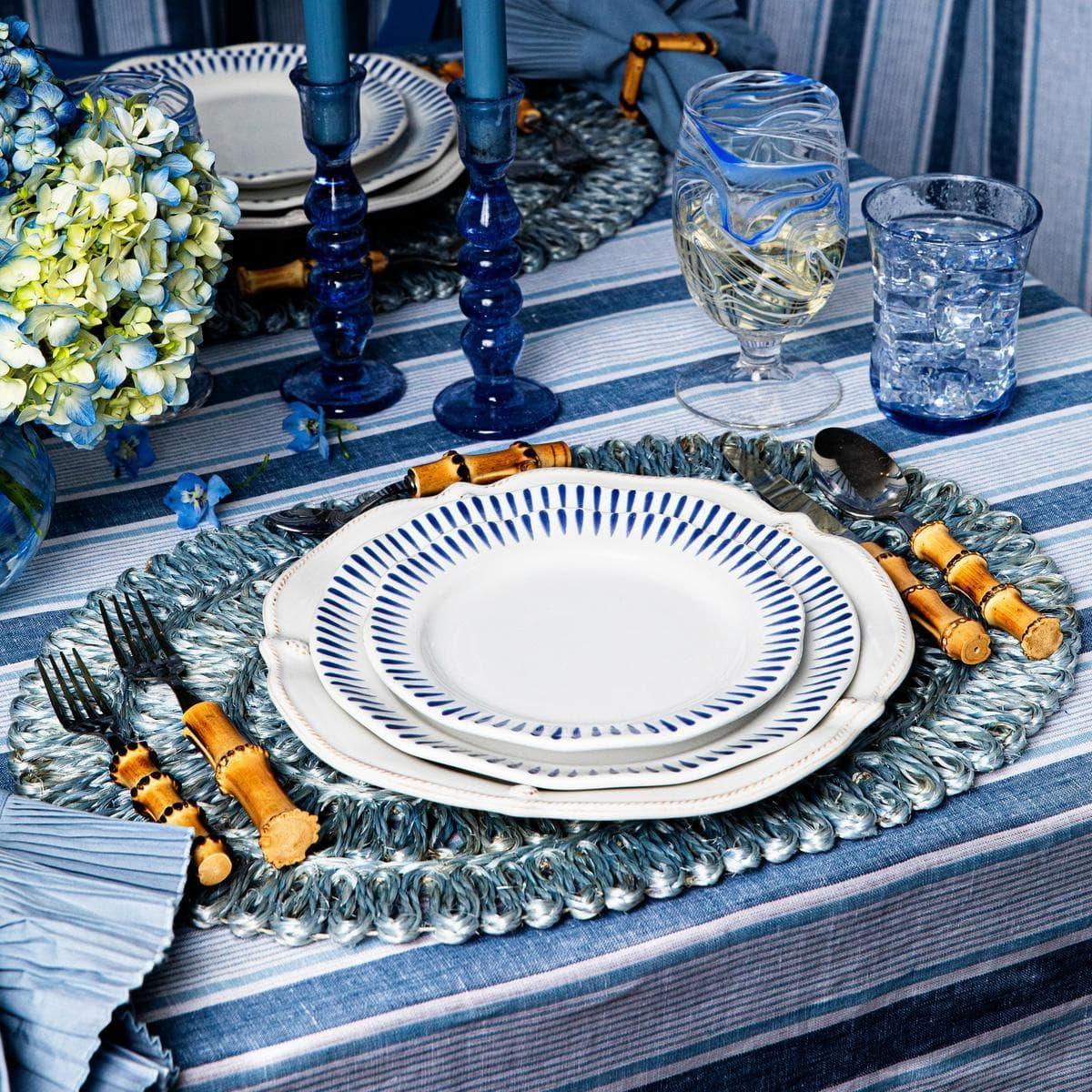 Juliska Sitio Stripe Delft Blue Salad Plate