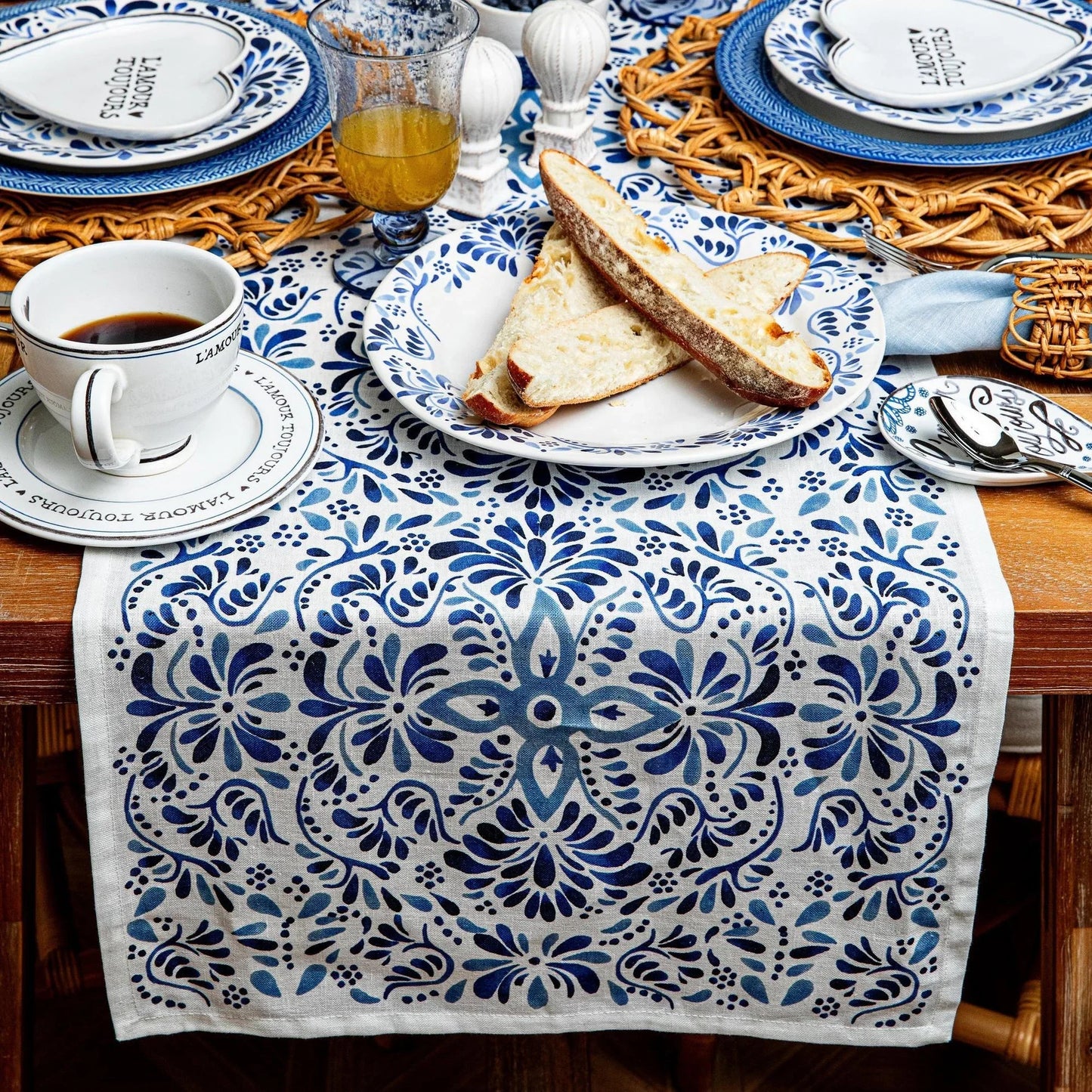 Juliska Iberian 18" x 90" Table Runner - Indigo
