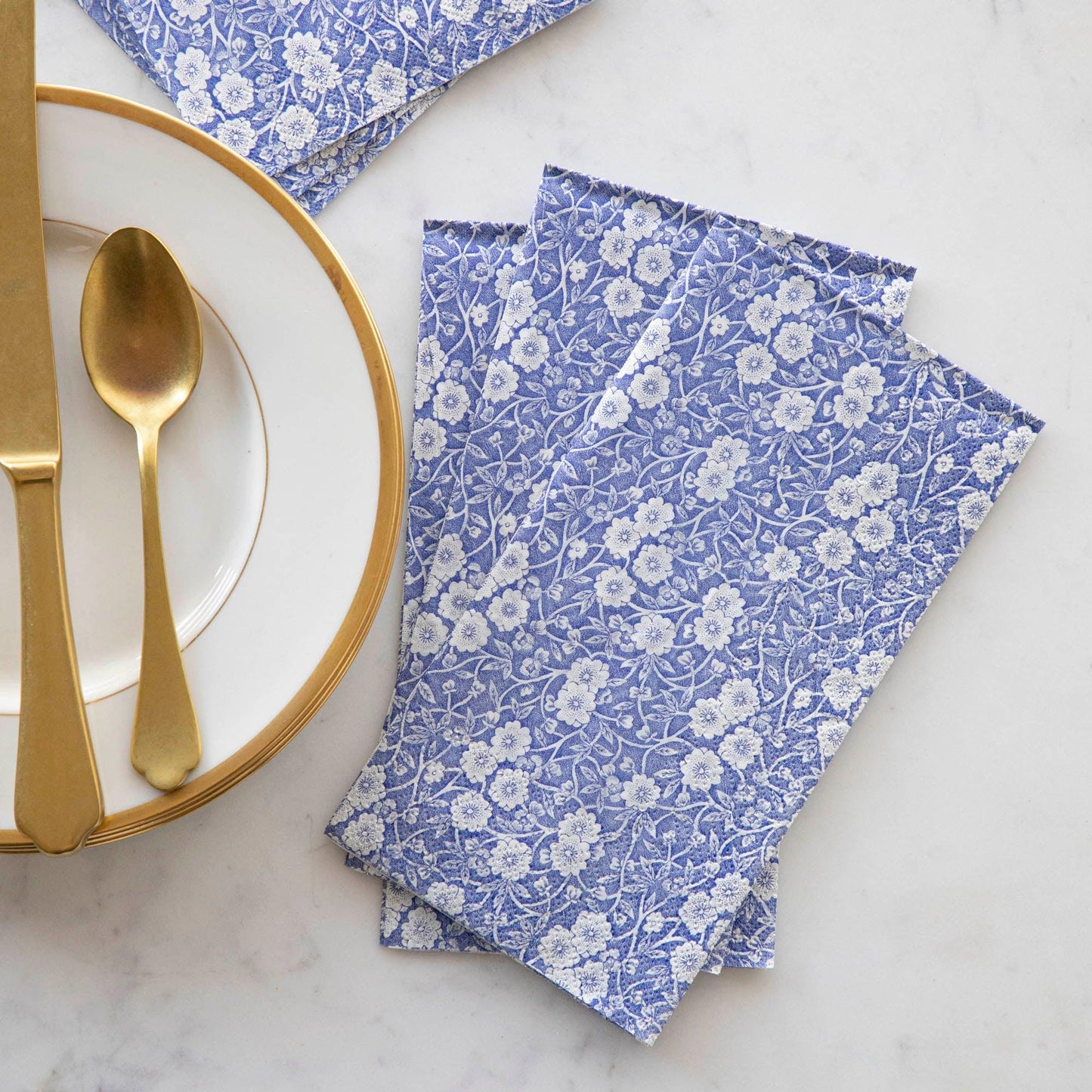Hester & Cook Blue Calico Guest Napkins - Marcel’s Culinary Experience